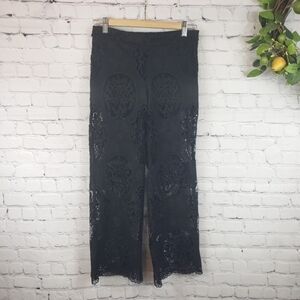 BEBE Lace Pant Short Combo Black Size 0